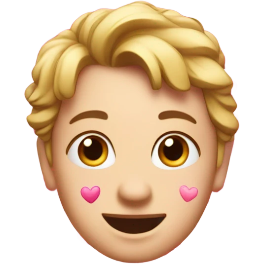 Pink hearts around emoji emoji