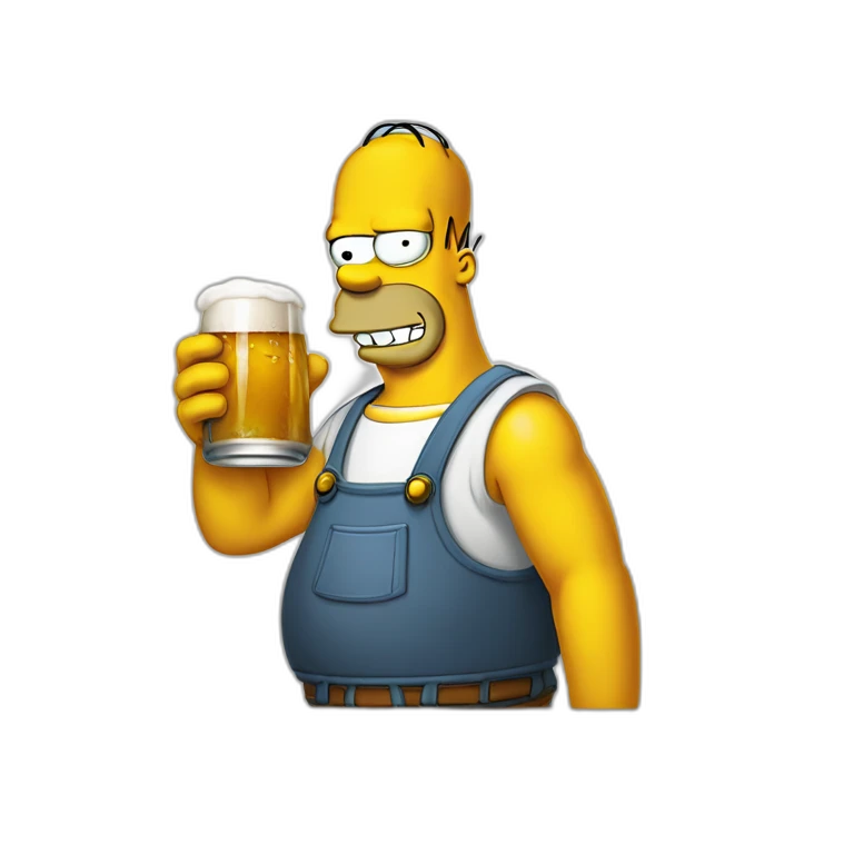 Homer Simpson qui boit une bière emoji