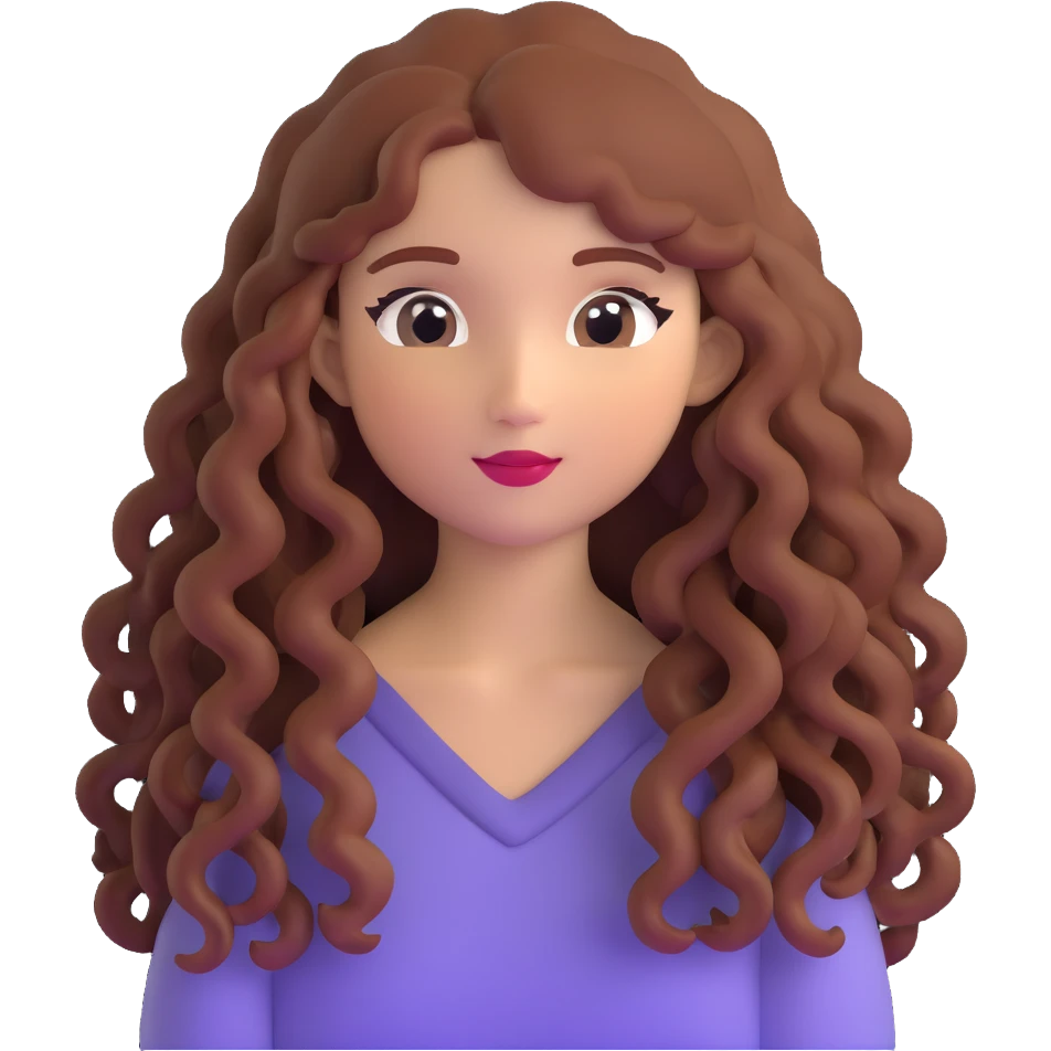 Girl with beautiful long curly hair emoji