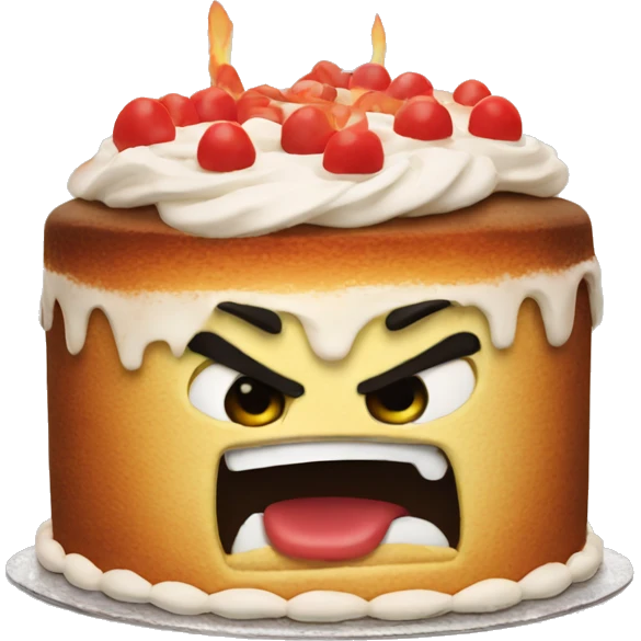 Angry cake emoji