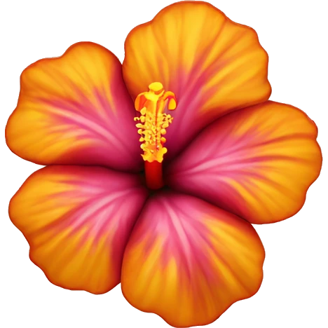 Marrón hibiscus flower with yellow and orange in the middle  emoji