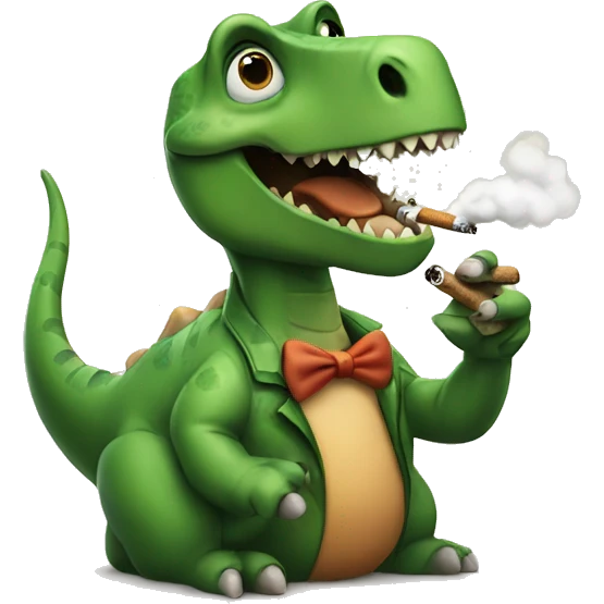 Dinosaur smoking  emoji