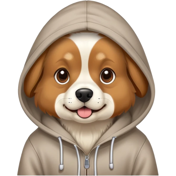 Dog wearing a hoodie emoji