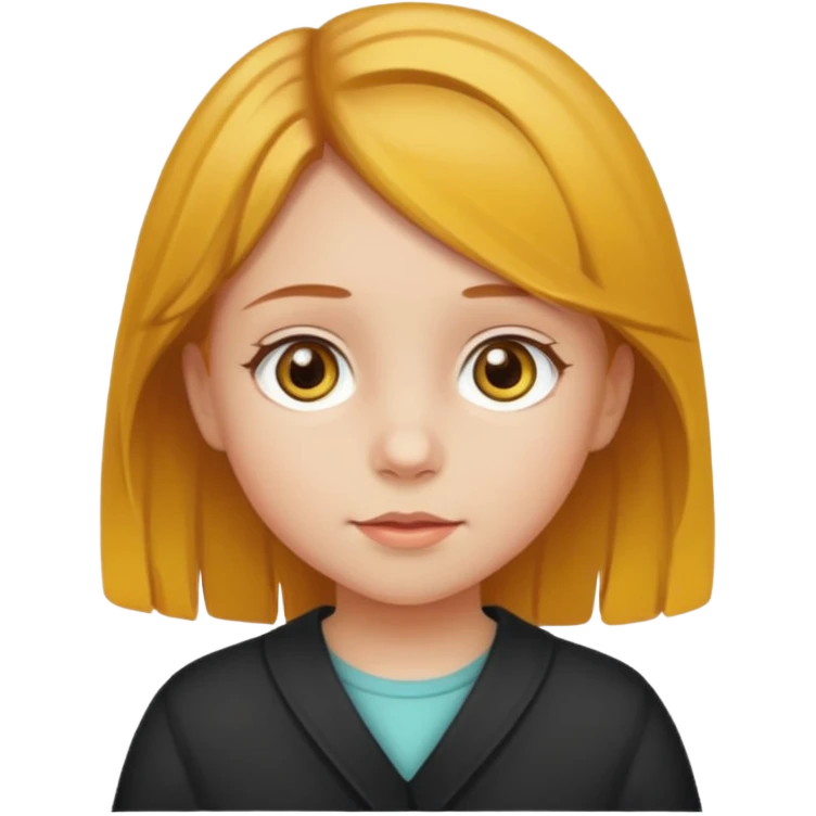 Sarı ve kumralımsı saç ela gözlü kücük kız emoji