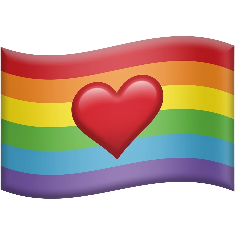 Progress flag heart red, orange, yellow, green, blue, violet, white, pink, light blue, brown, black emoji