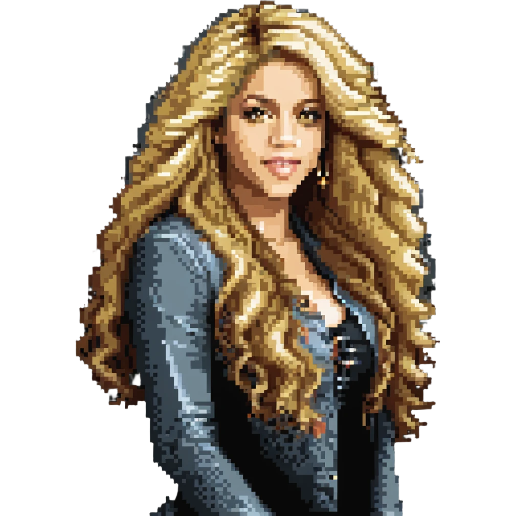 portrait of Shakira with long wavy hair emoji
