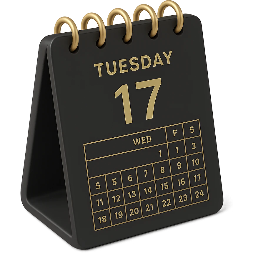 calendar in 3D black style emoji