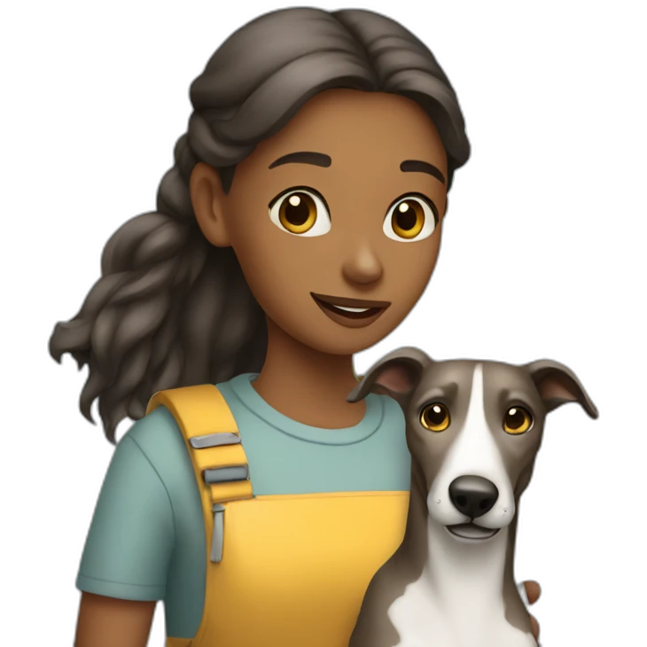 girl and her greyhound emoji