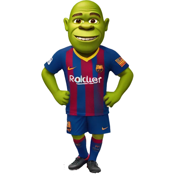 shrek being a barcelona soccer fan  emoji
