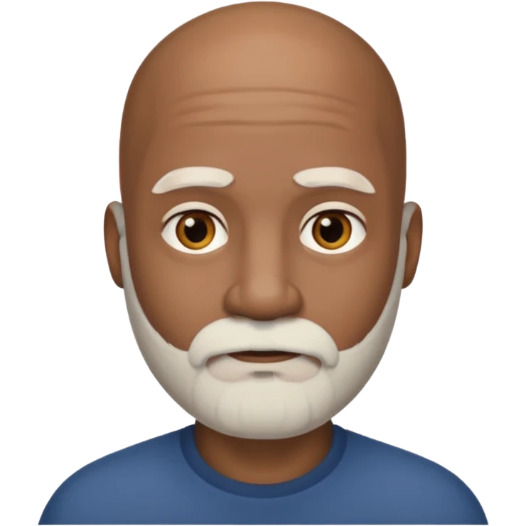 Black man bald head white beard emoji