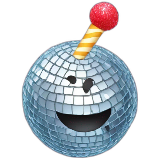 hairy disco ball eating a lollipop emoji
