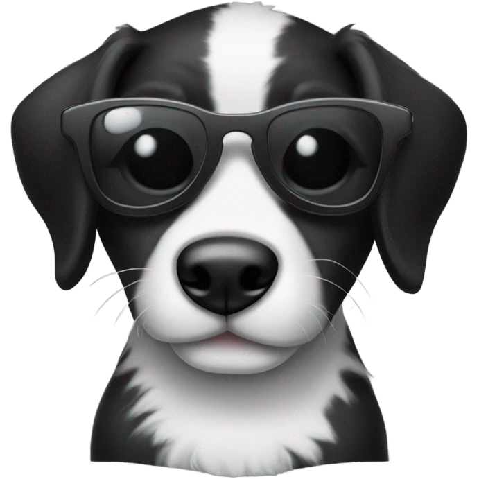Black and white Puppy with sunglasses emoji