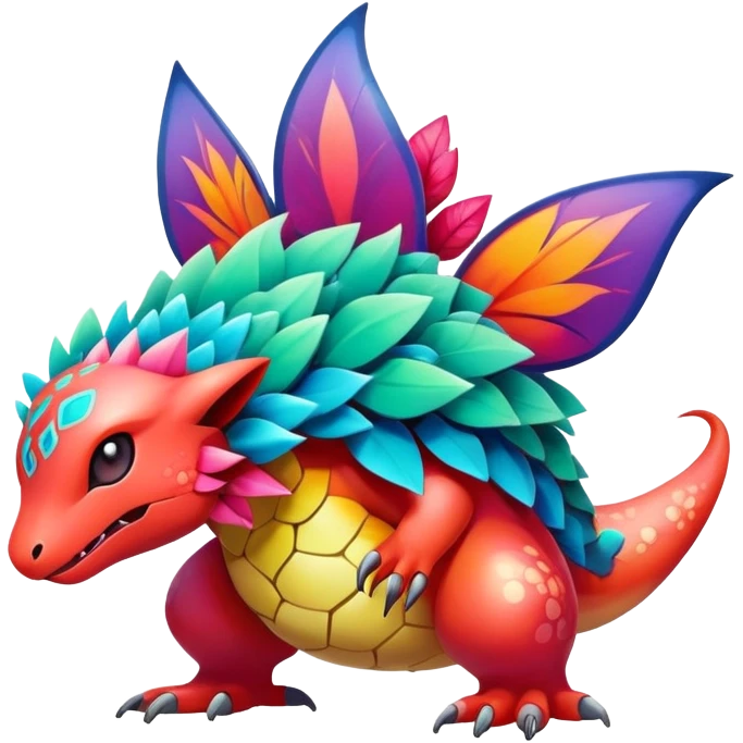 Colorful Exotic Pokémon-Fakémon-hybrid-creature (full body) emoji