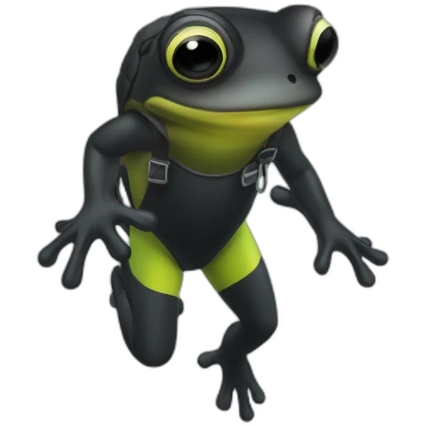 Diver black frog emoji