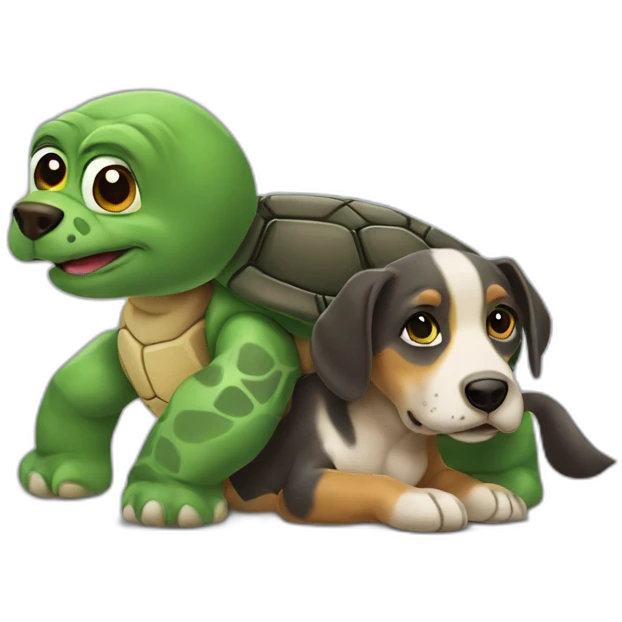 Chien et tortue emoji