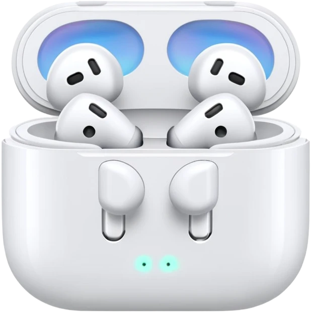 airpods max in white with bows emoji