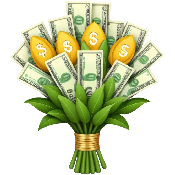 bouquet made of money emoji