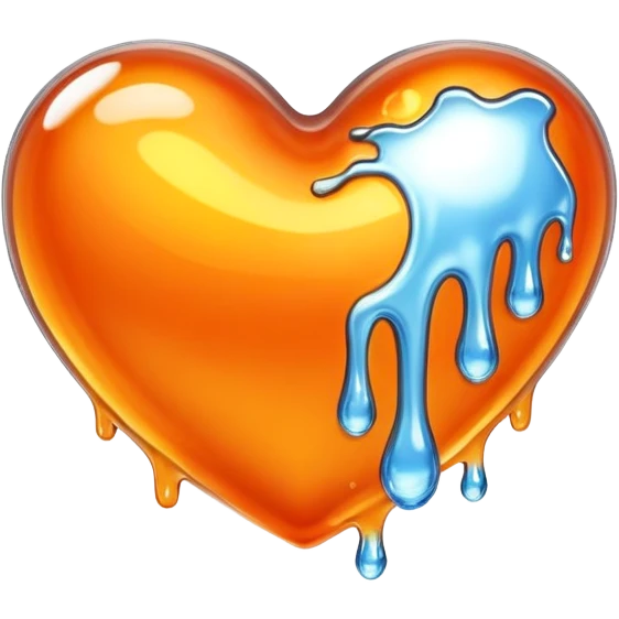 hot melting metal heart shape emoji