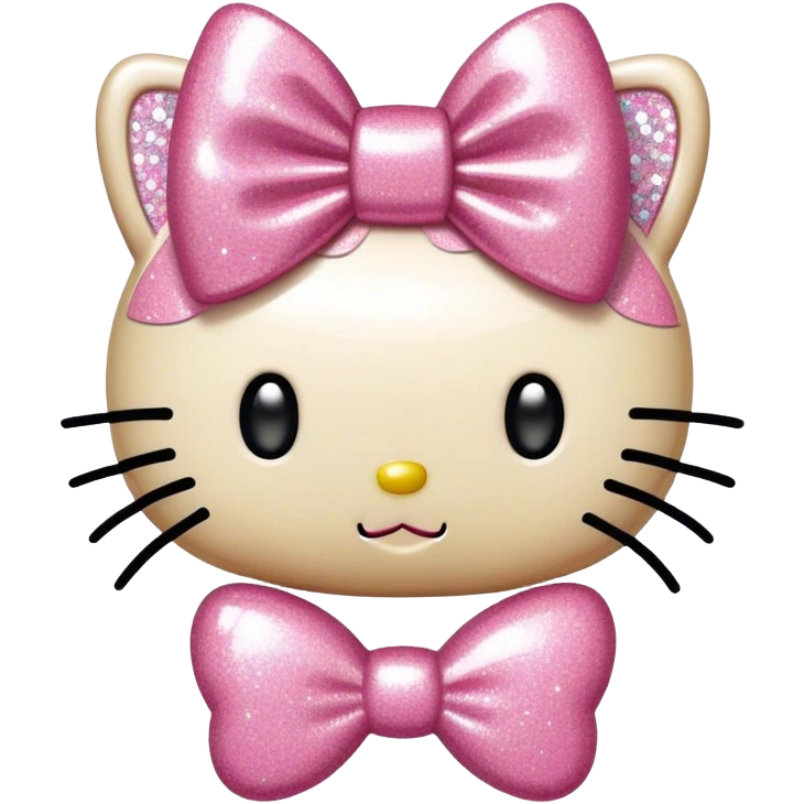 Glitter bow hello kitty emoji