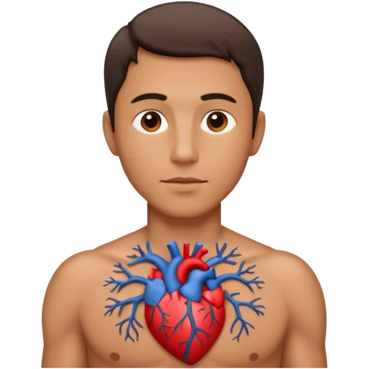 a man who has fixed his heart and his veins emoji