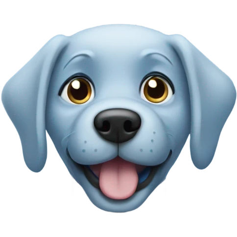 Blue dog with word emoji