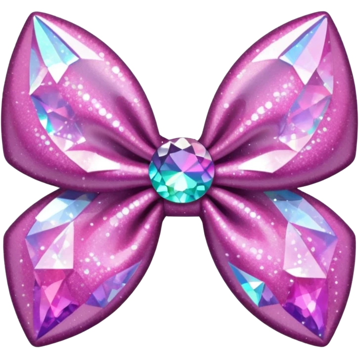 glitter pink crystal hair bow emoji
