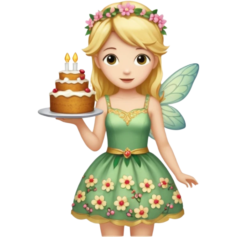 Fairy with cake emoji
