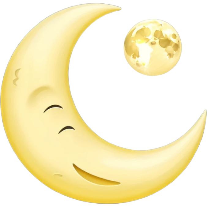 Minimal crescent moon with soft glow emoji