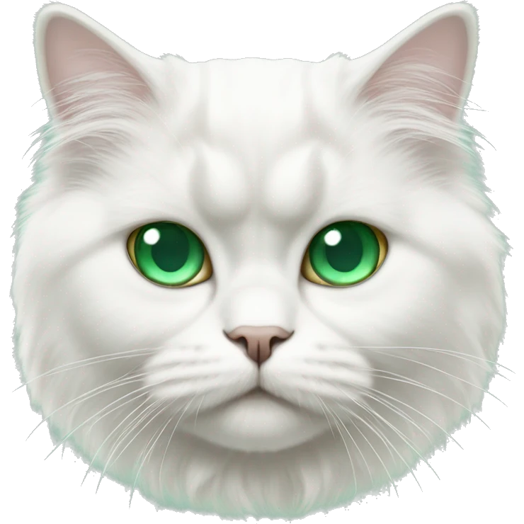 White Persian Cat, Emerald-colored eyes emoji