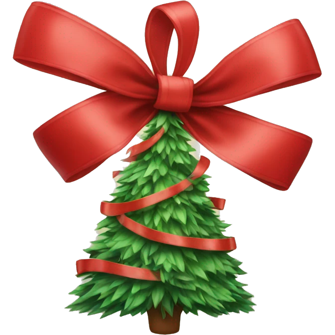 Red christmas bow christmas tree emoji