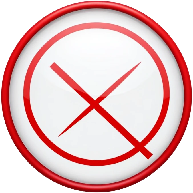 red circle with crossed line with transparent background emoji