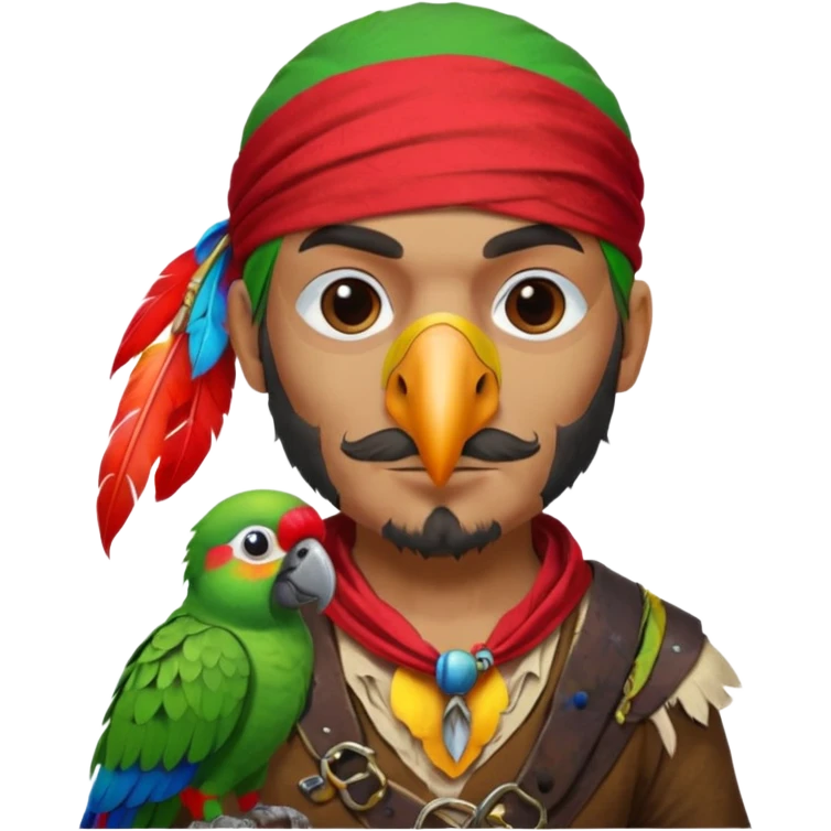 pirate and parrot emoji