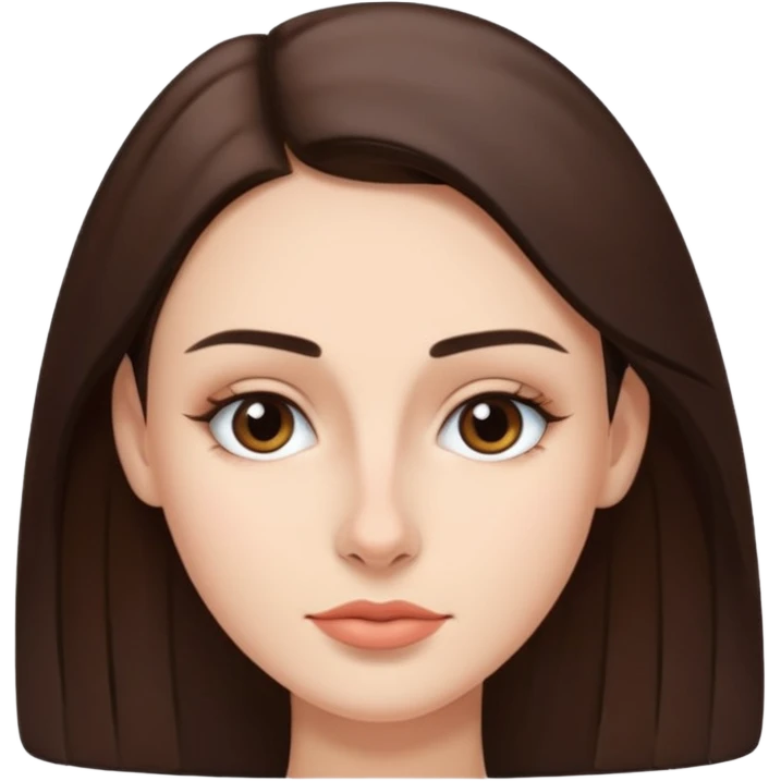 a brunette with thin nose almost sharp jaw line perfect eye brows  emoji