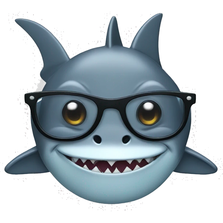 Shark wearing glasses emoji