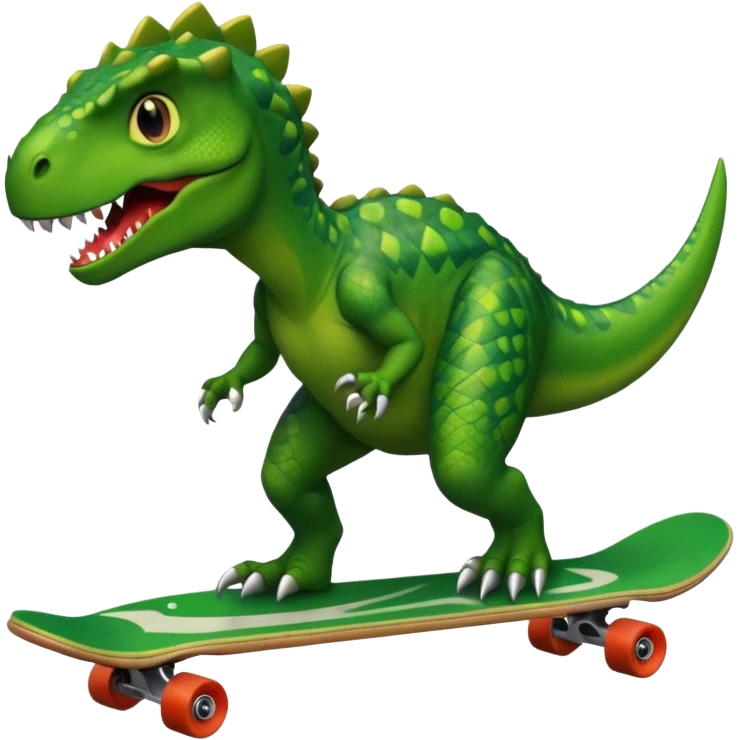 Dinosaur on a skateboard emoji