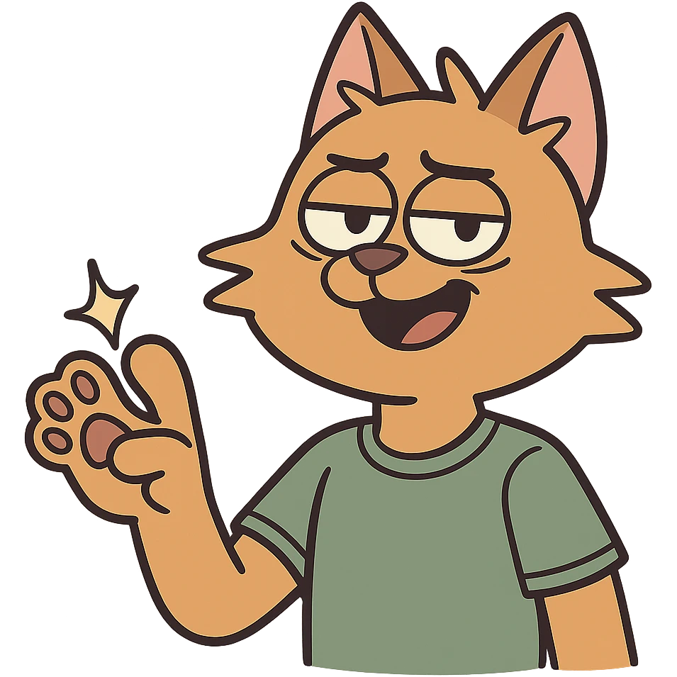 cat paw clicking cartoon style emoji