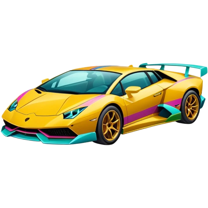 A retro sticker of a Lamborghini Sian emoji