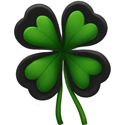 black 5 leaf clover emoji