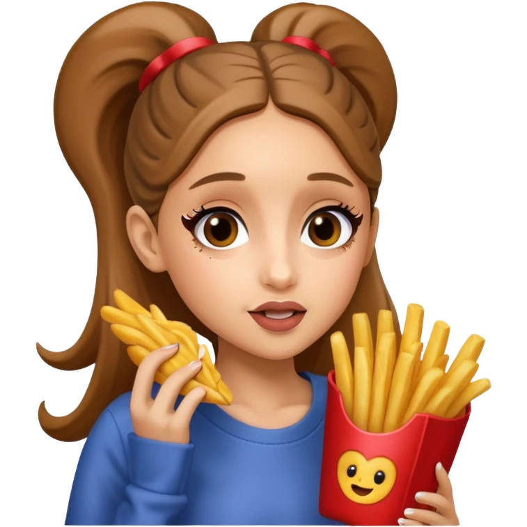 ariana grande munching fries emoji