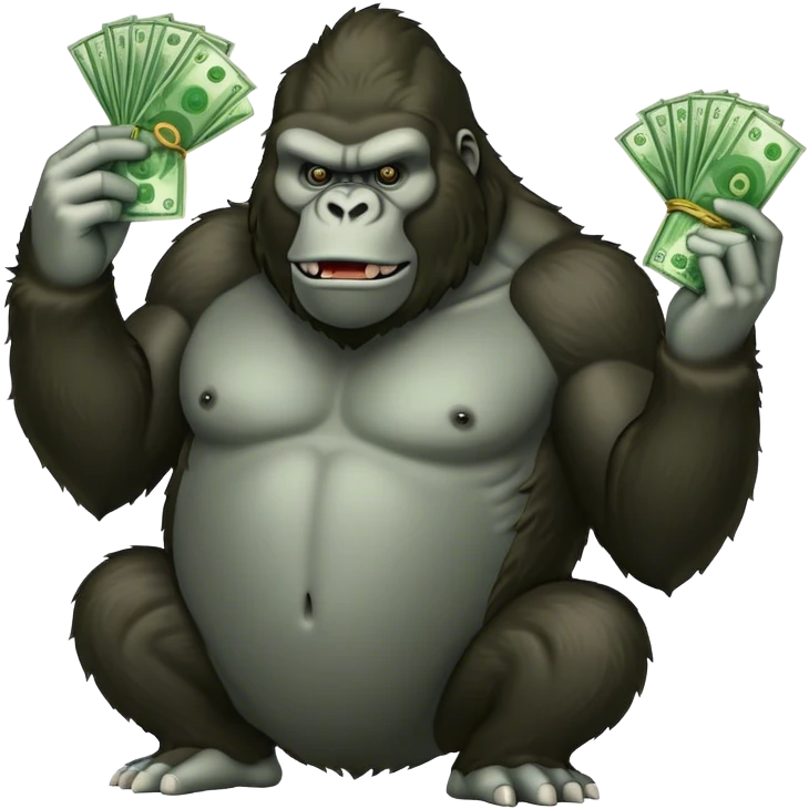 King Kong with  green money spread emoji