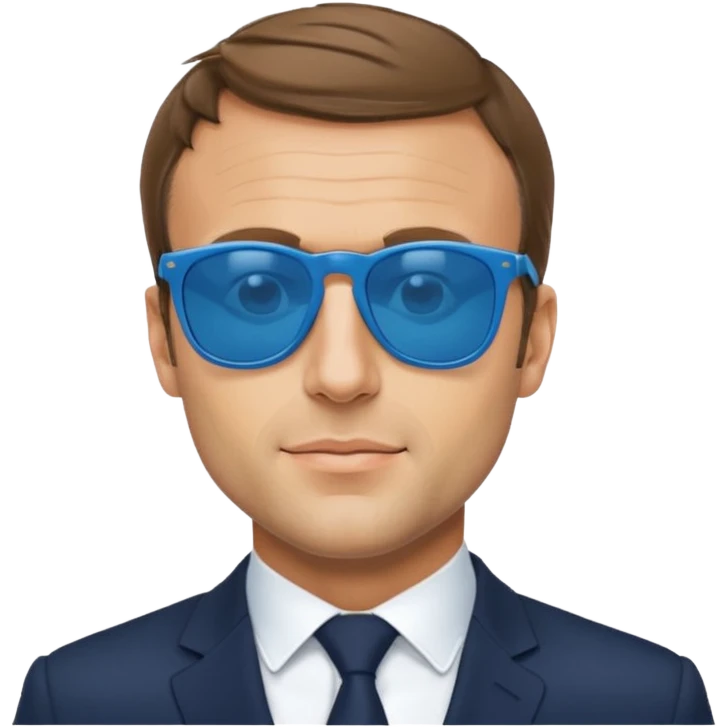 Emmanuel macron with blue sunglassesEmmanuel macron with blue sunglasses emoji