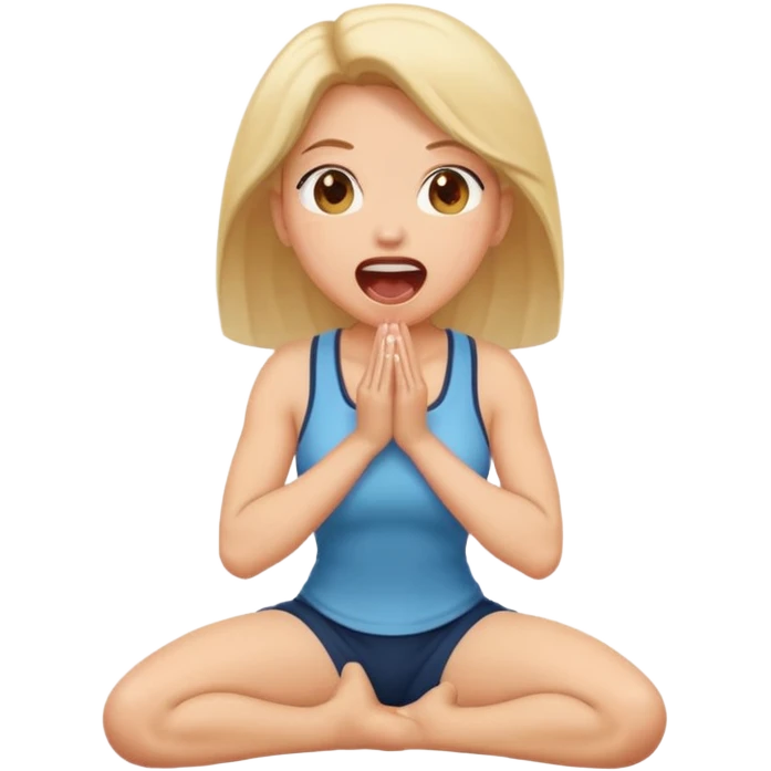 Голая девушка на коленях с открытым ртом emoji