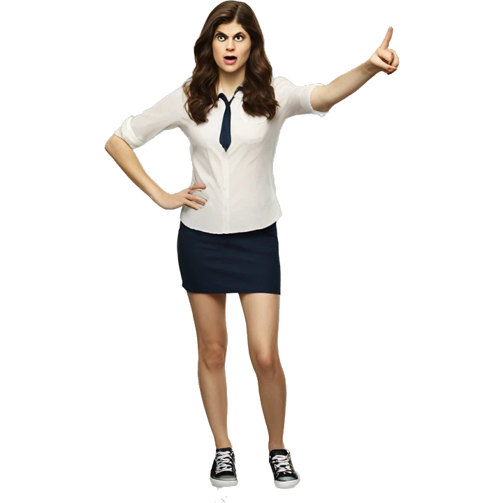 Alexandra Daddario pointing on you emoji