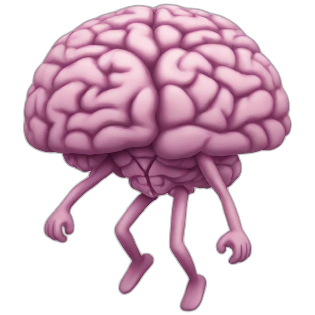 brain with legs running emoji