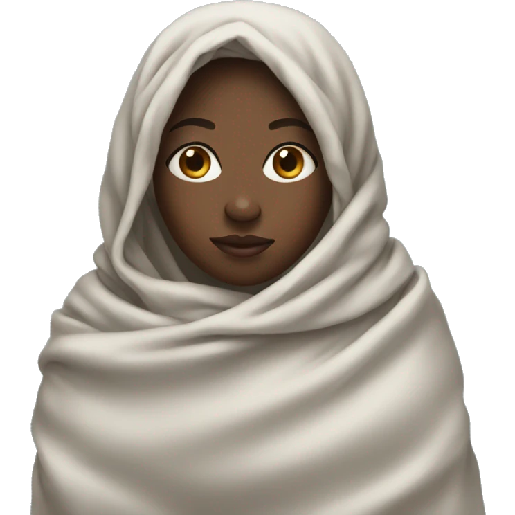 Black girl wrapped in blanket emoji