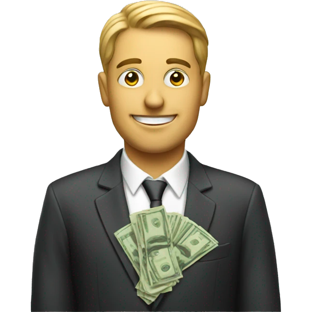 Car dealer with money emoji