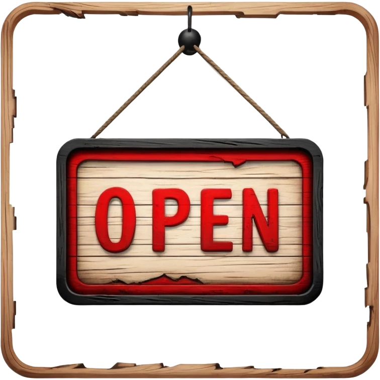Red and black open sign emoji