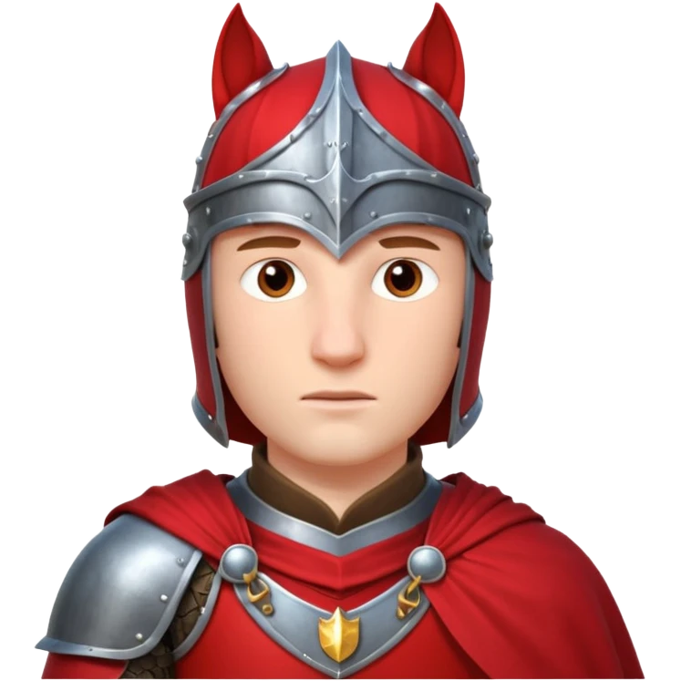 medieval horse rider knight portrait, head and shoulders only, armor collar, cloak, intense eyes, fantasy vibe, 3D cartoon, mobile game icon style, clean background, no text, no watermark
 emoji