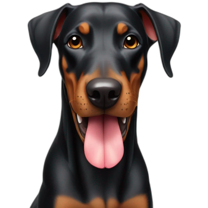 doberman with tongue emoji