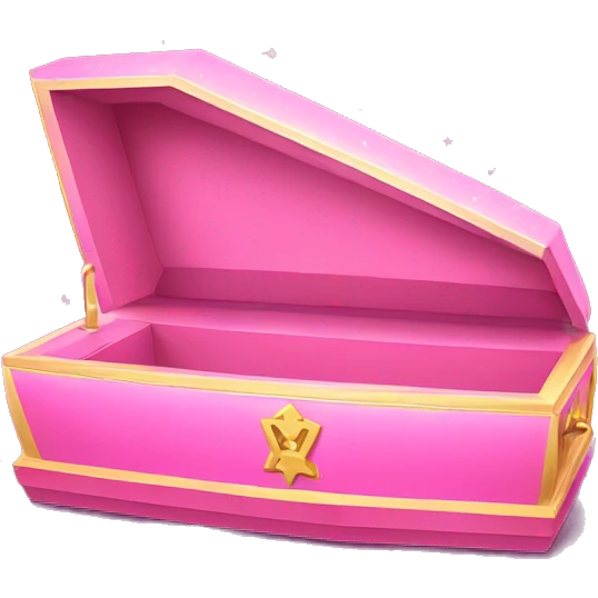 Pink coffin with sparkles emoji